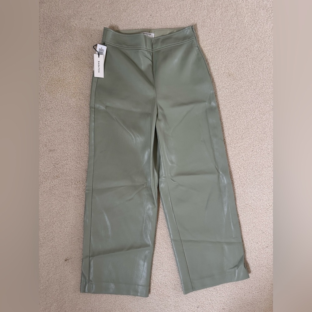 Babaton Aritzia Vegan Leather Wide Leg Ankle Pants BNWT